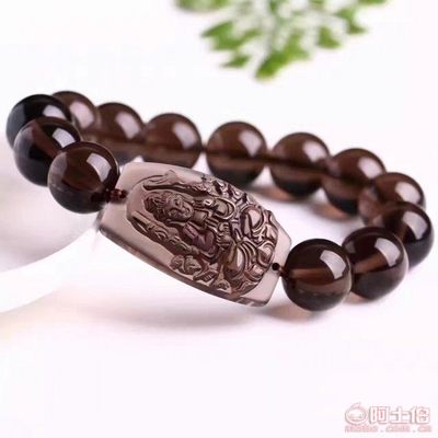 天然冰種黑曜石八大守護(hù)神手鏈 本命佛情侶款手串的守護(hù)與時(shí)尚